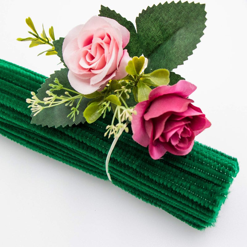 Waycreat 400 Pieces Pipe Cleaners Dark Green Chenille Stem for DIY Art Craft Decorations (6mm x 12 Inch) - Image 2